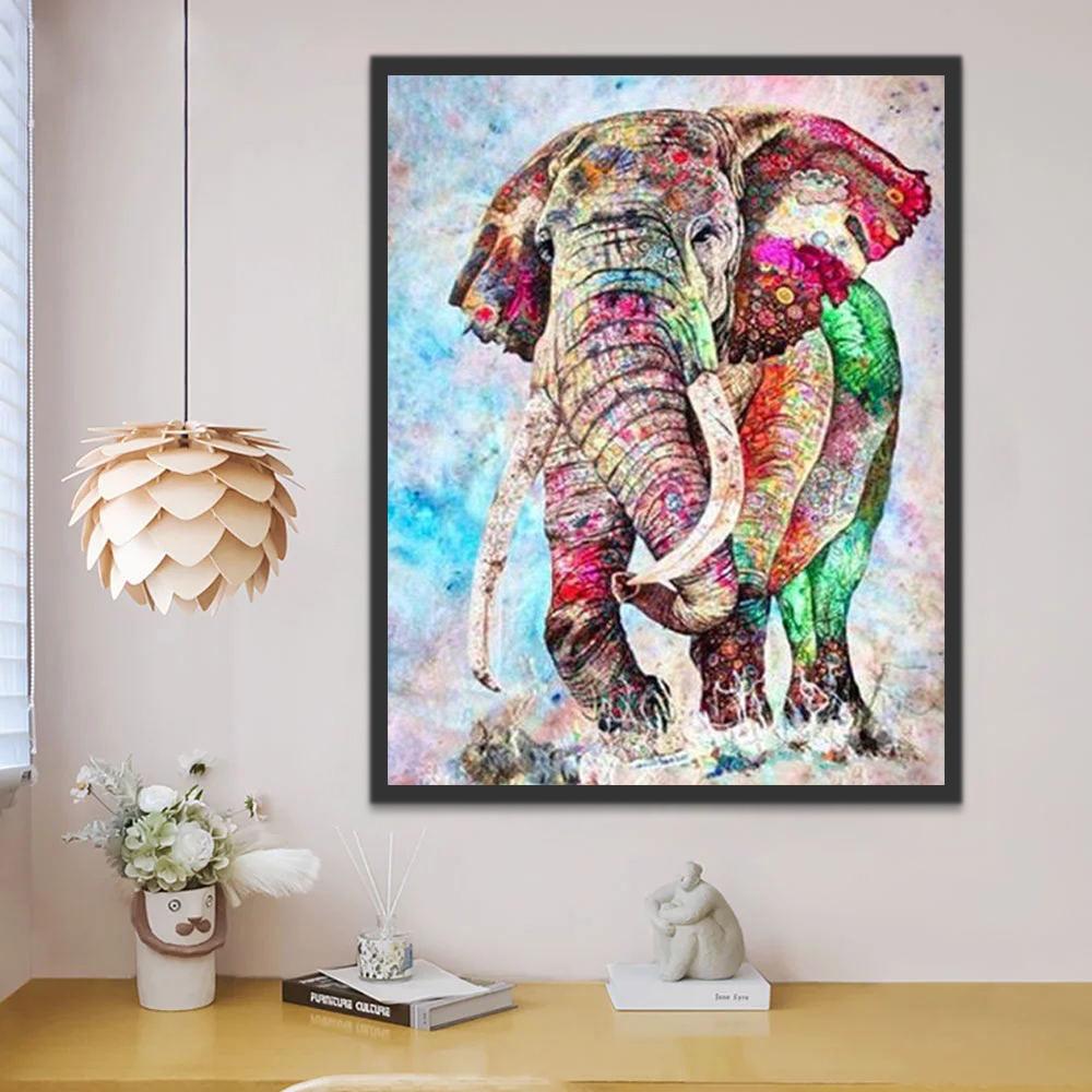 Éléphant Heureux Peinture par Numéros