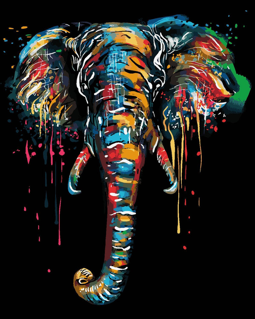 Éléphant Multicolore Peinture par Numéros