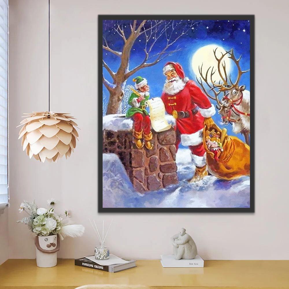 Elfe et Père Noël Peinture par Numéros