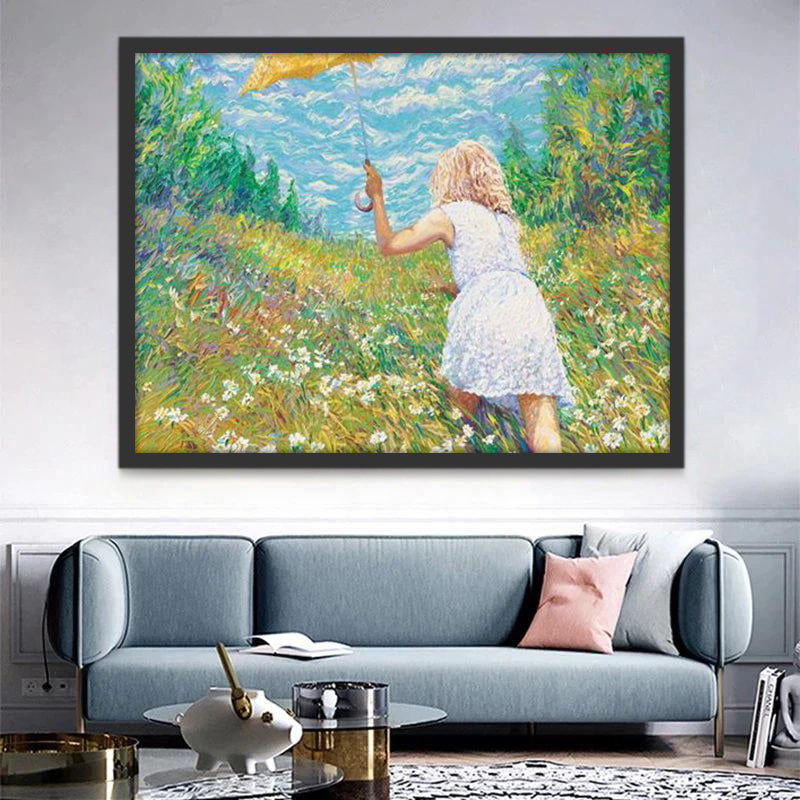 Enfant dans les Fleurs Peinture par Numéros