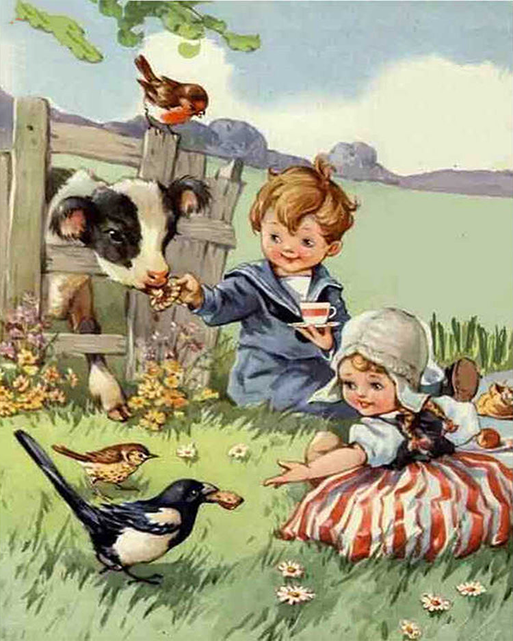 Enfants de la Ferme Peinture par Numéros