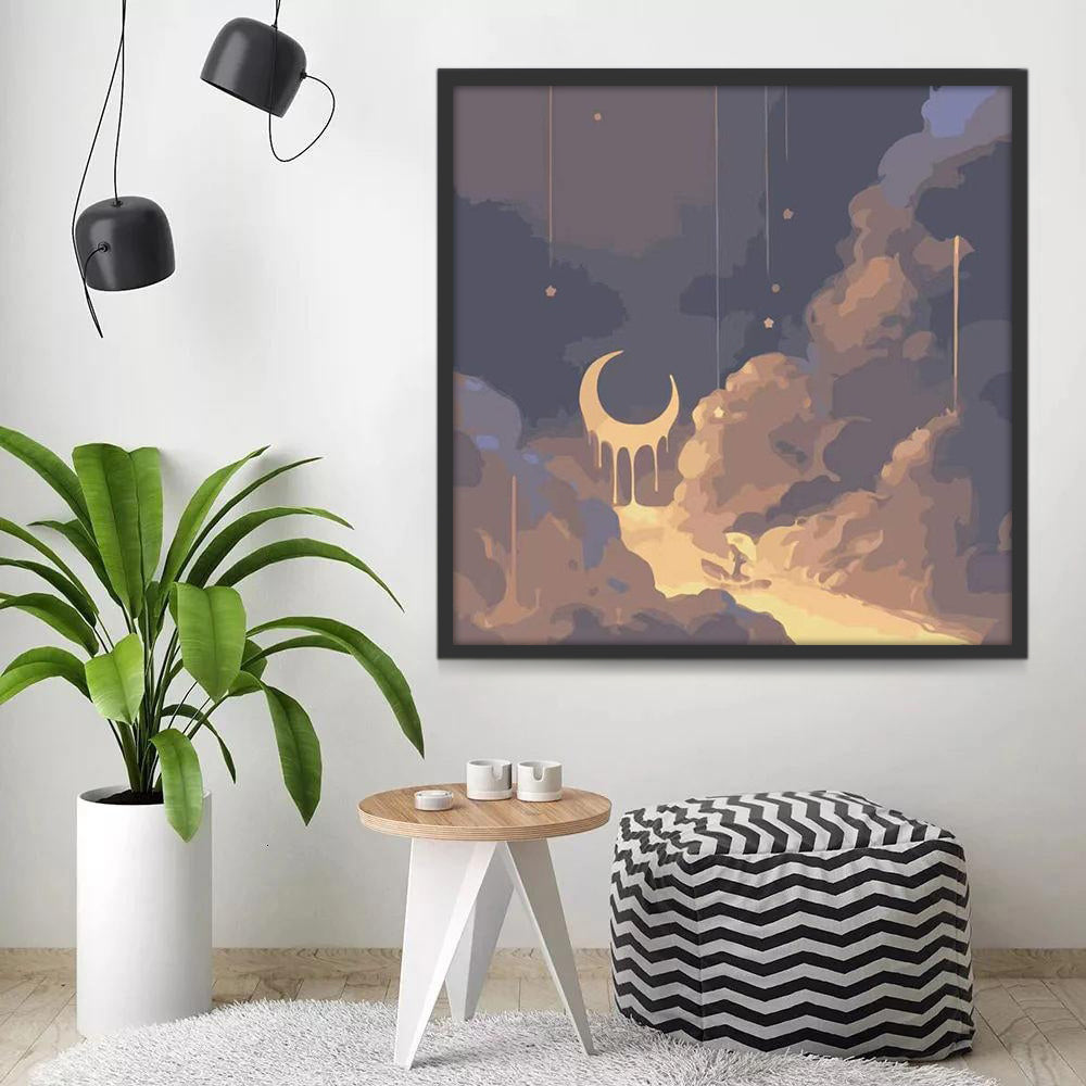 Enfants Lune Peinture par Numéros