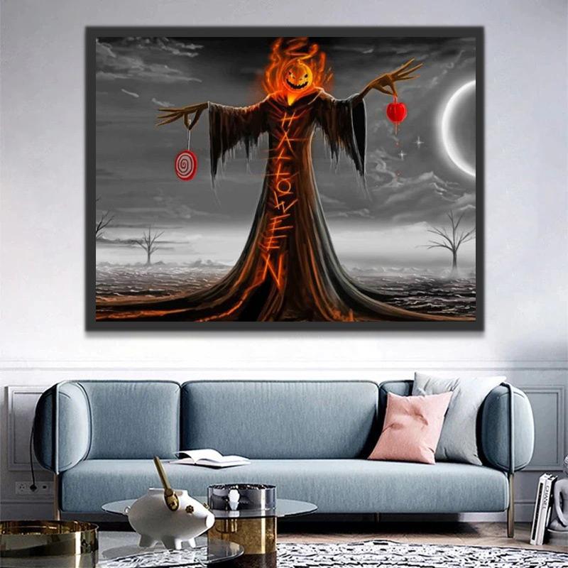Epouvantail d'Halloween Peinture par Numéros