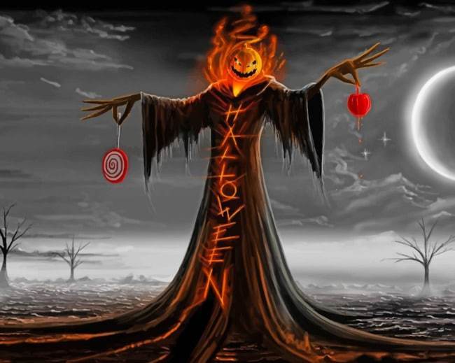Epouvantail d'Halloween Peinture par Numéros
