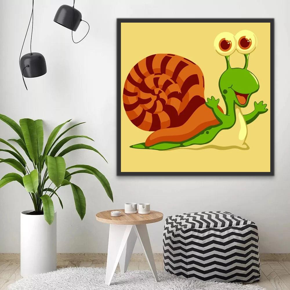 Escargot de Dessin Animé Peinture par Numéros