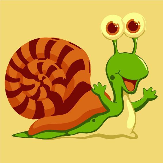 Escargot de Dessin Animé Peinture par Numéros