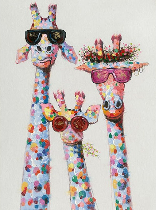Famille de Girafe Colorée Peinture par Numéros
