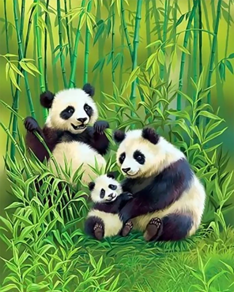 Famille de Panda Peinture par Numéros