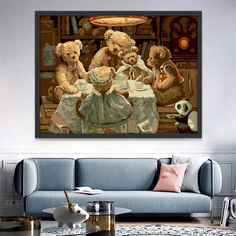 Famille de Poupées Ours Peinture par Numéros