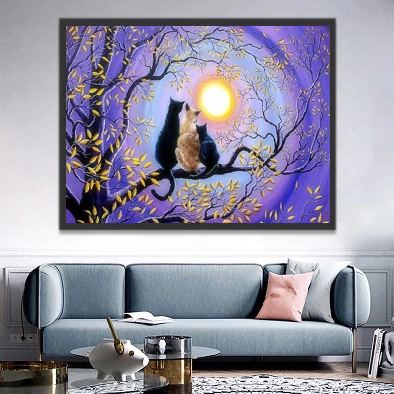 Famille de Trois Chats Peinture par Numéros