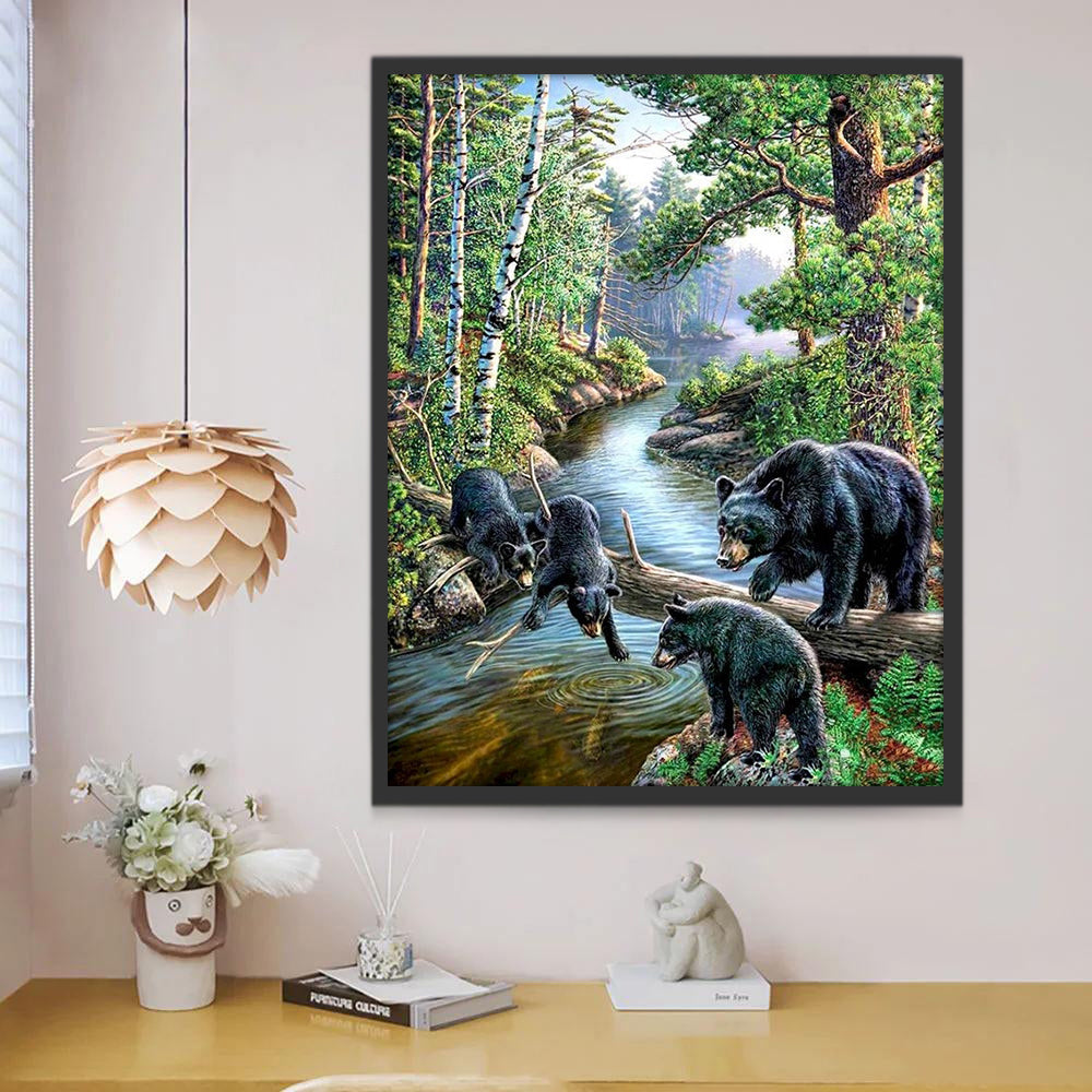Famille d'ours Peinture par Numéros