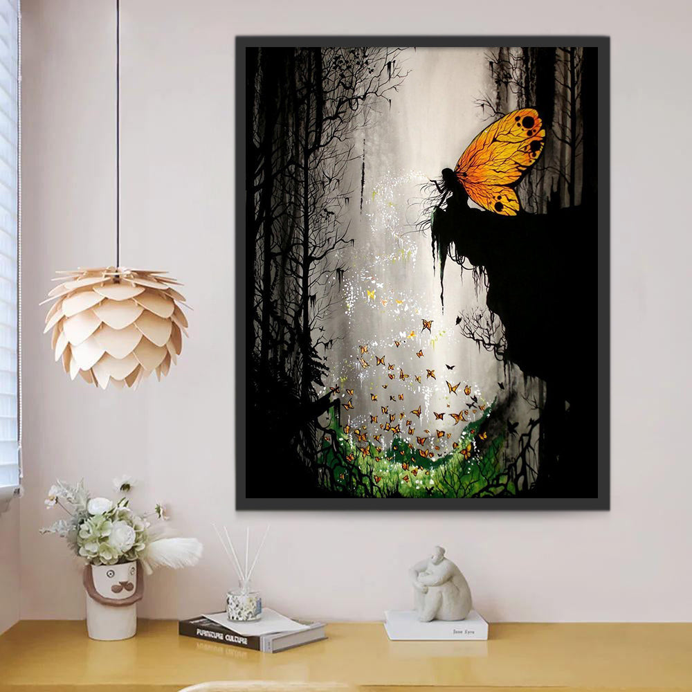 Fée Papillon Solitaire Peinture par Numéros