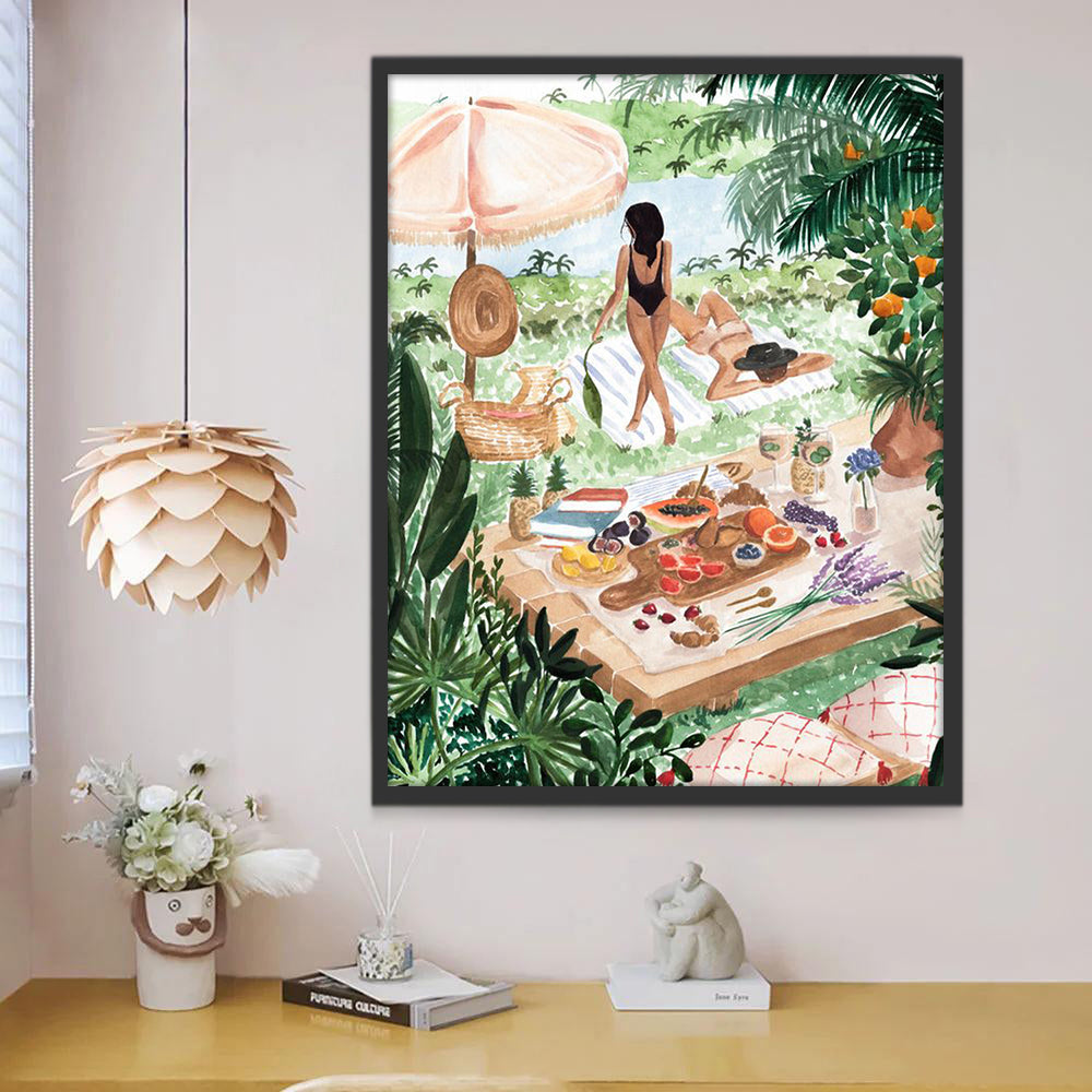 Femme à un pique-nique Peinture par Numéros