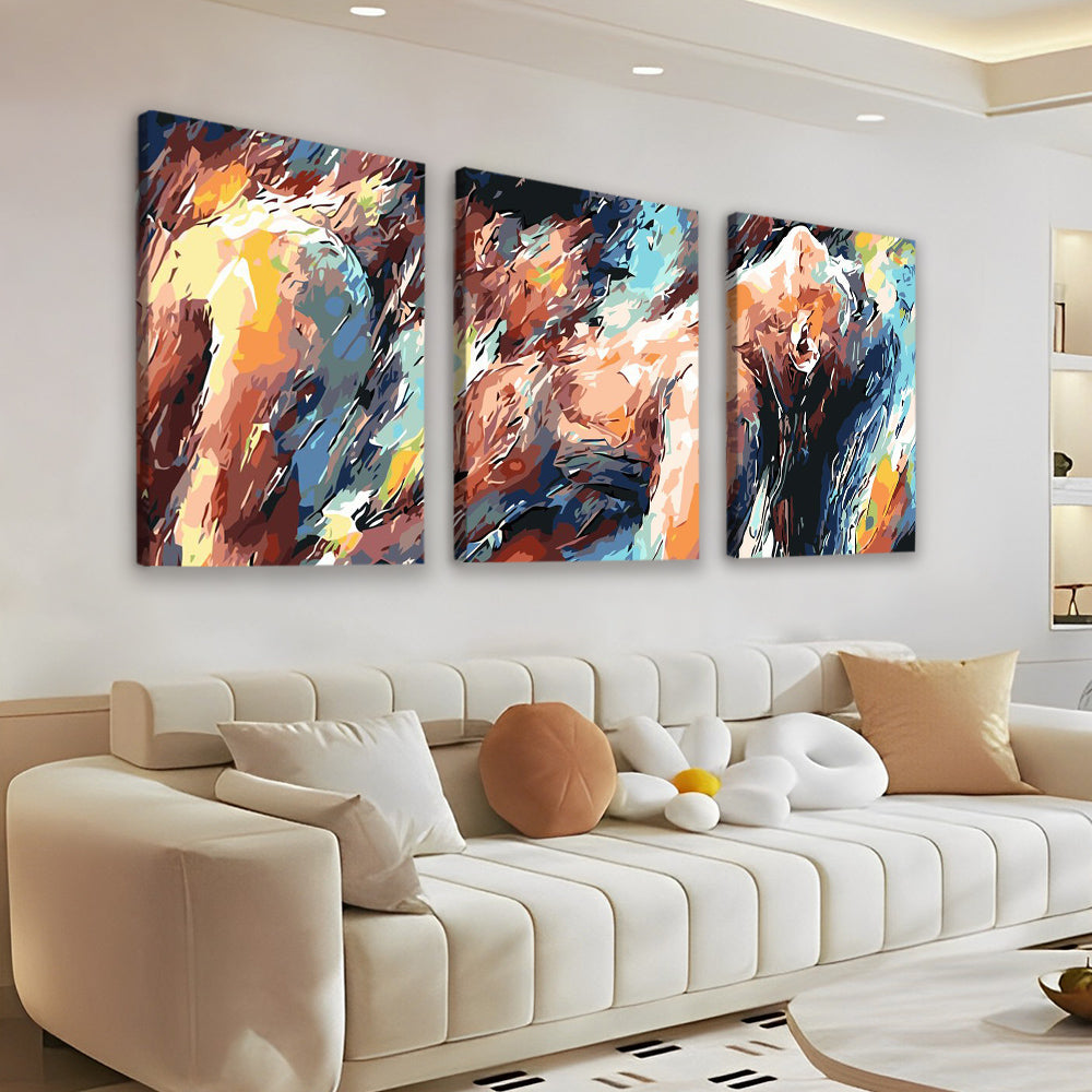 Femme Abstraite 3 Partie Peinture par Numéros