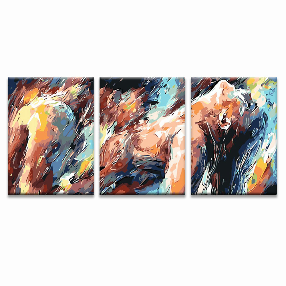 Femme Abstraite 3 Partie Peinture par Numéros