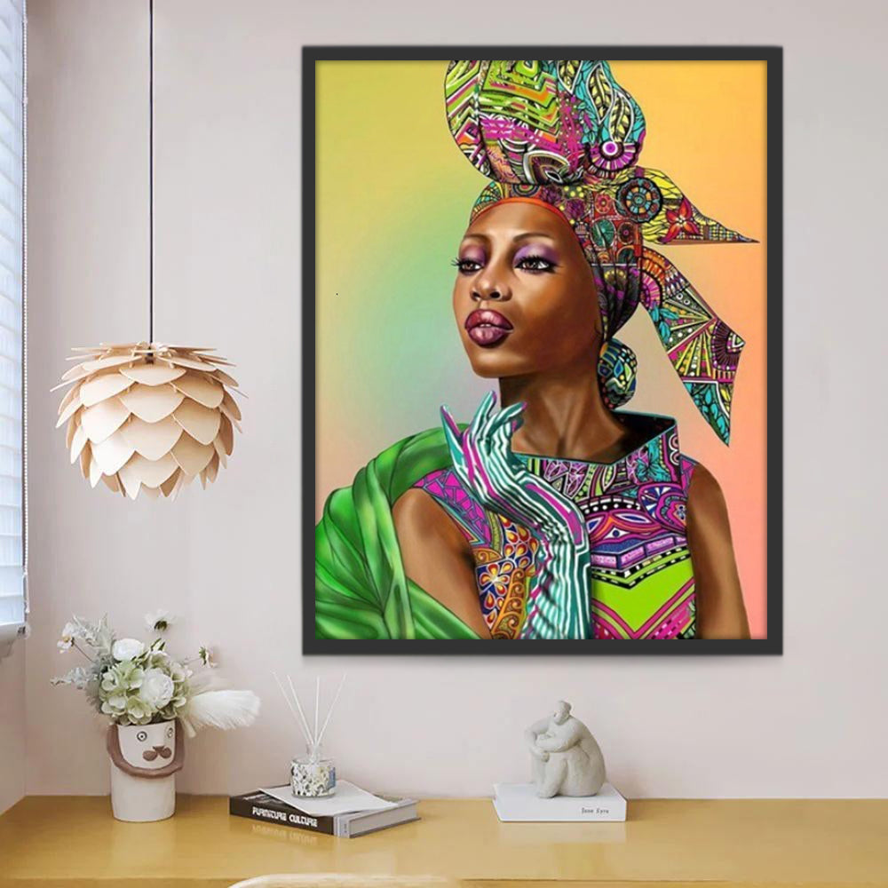 Femme Africaine à la Mode Peinture par Numéros