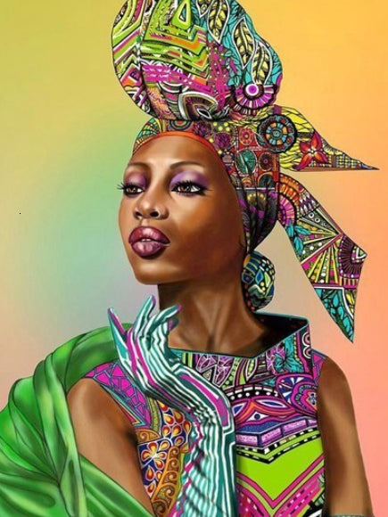 Femme Africaine à la Mode Peinture par Numéros
