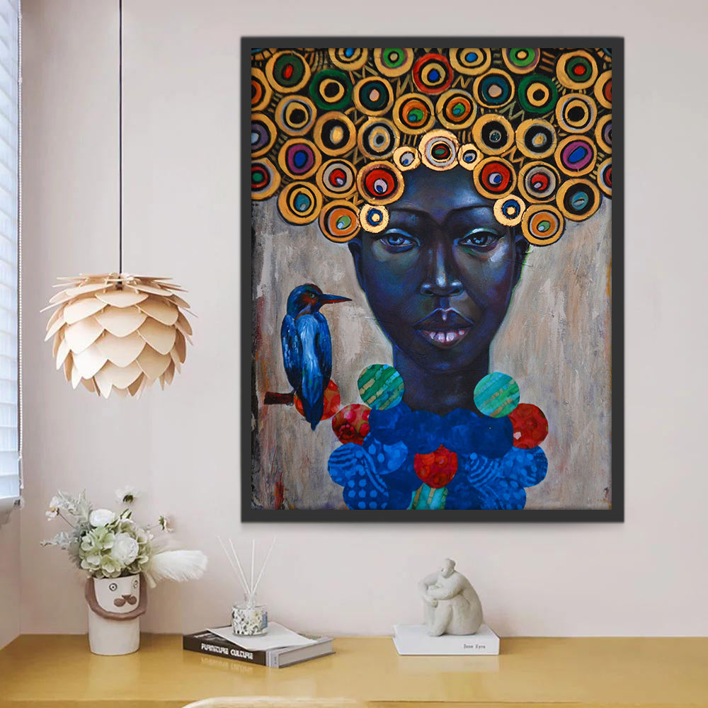 Femme Africaine Abstraite Peinture par Numéros