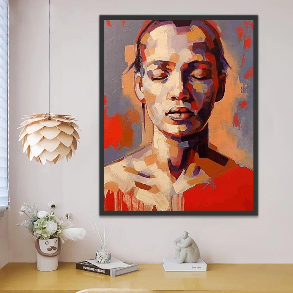 Femme Africaine en Méditation Peinture par Numéros