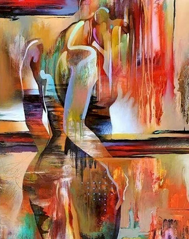 Femme Art Abstrait Peinture par Numéros