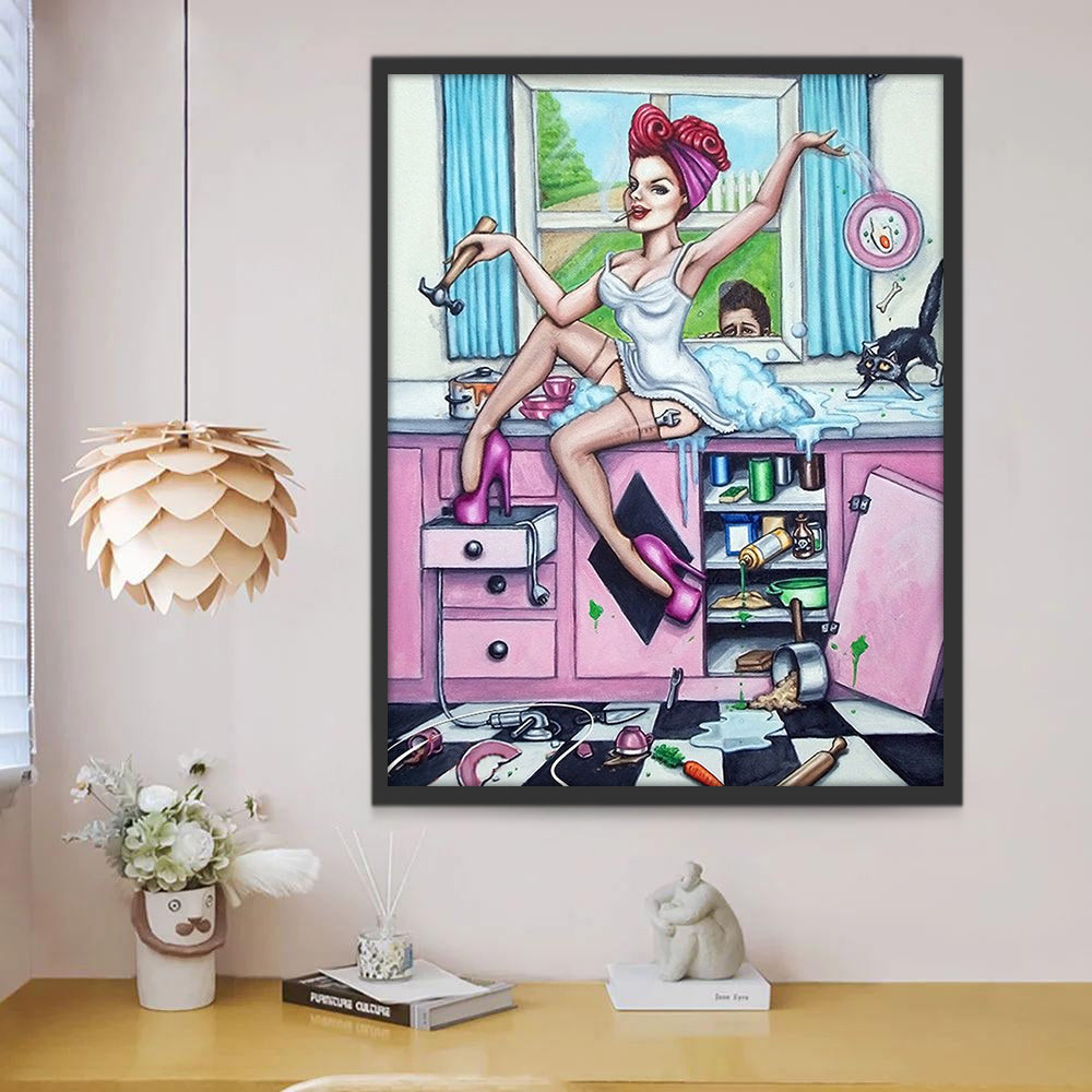 Femme au foyer magique Peinture par Numéros
