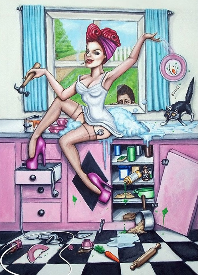 Femme au foyer magique Peinture par Numéros