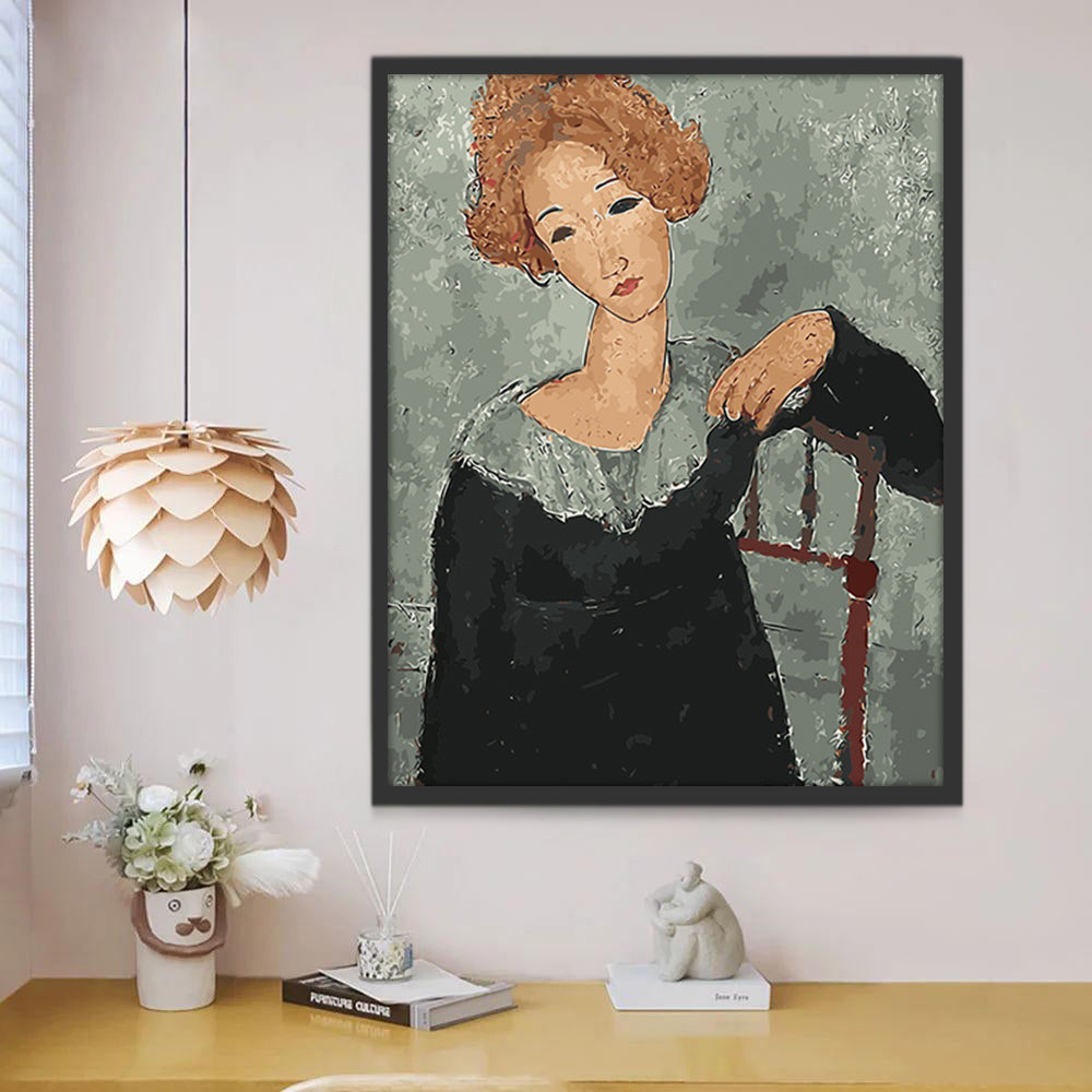 Femme aux Cheveux Roux Peinture par Numéros