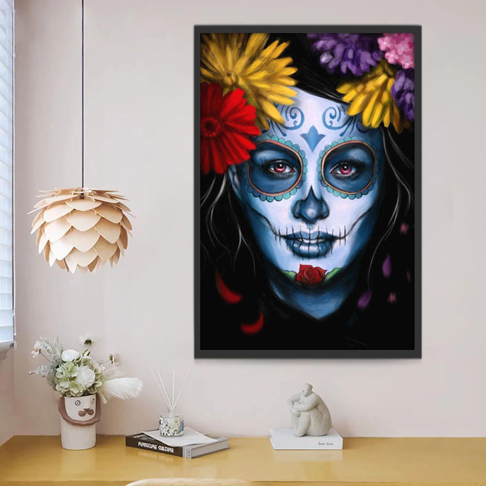 Femme aux fleurs Peinture par Numéros
