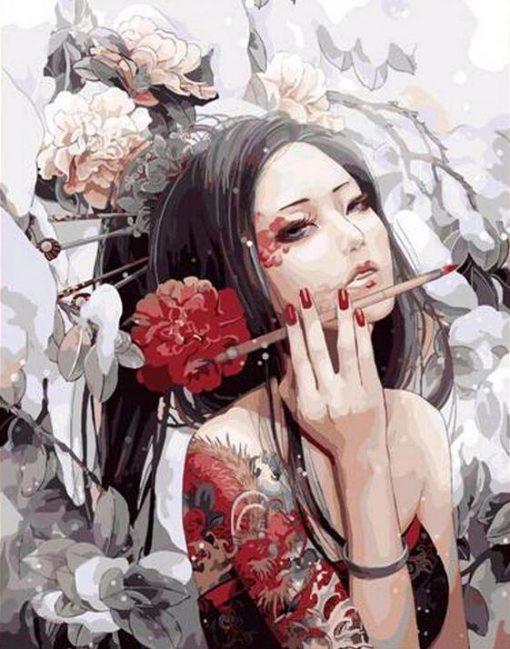 Femme Chinoise Peinture par Numéros