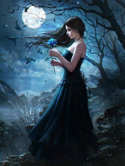 Femme dans la Nuit Peinture par Numéros