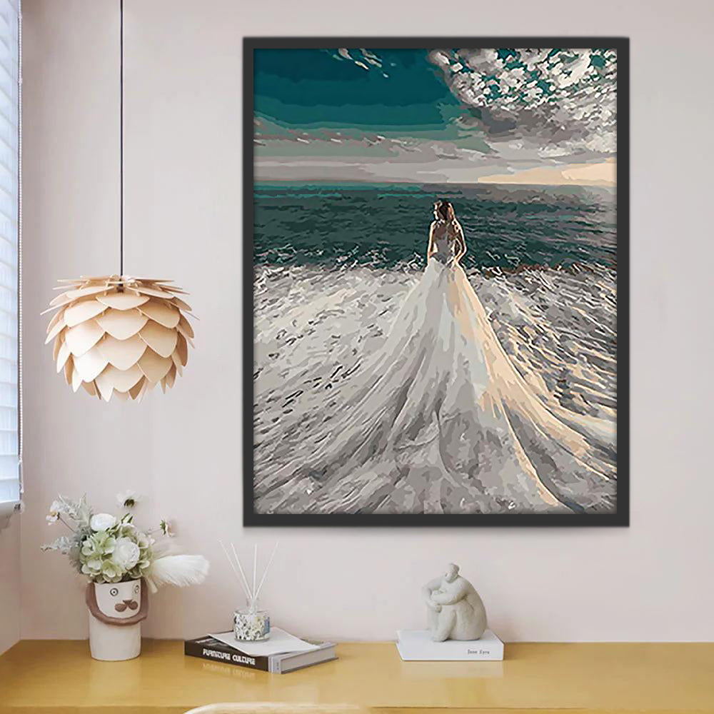 Femme en Robe Longue Peinture par Numéros