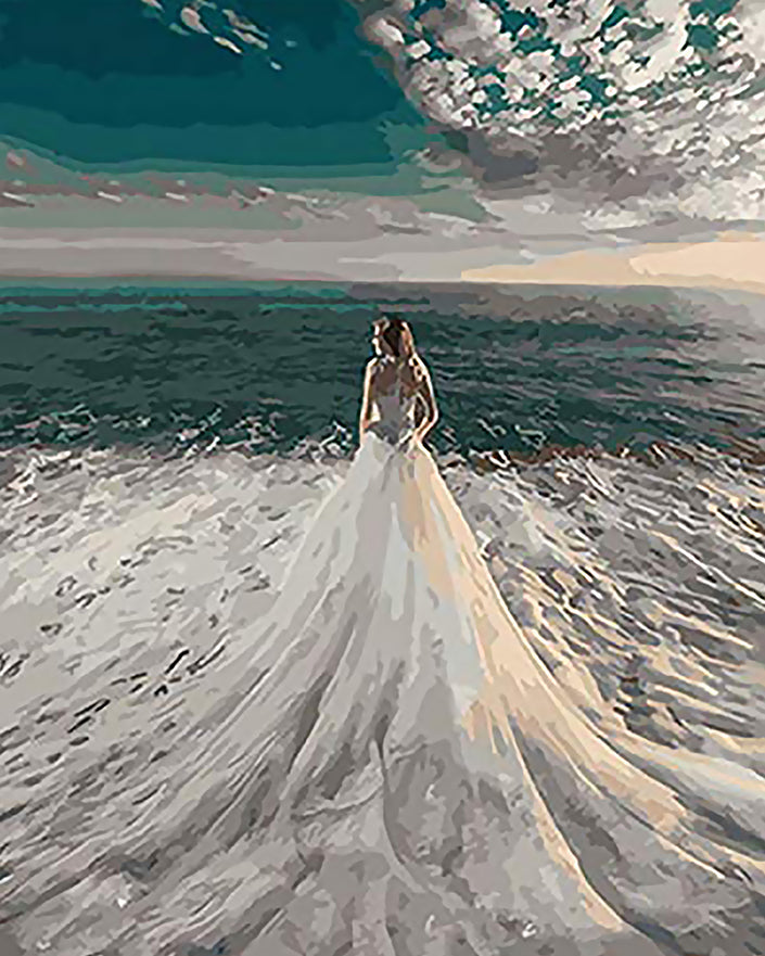Femme en Robe Longue Peinture par Numéros