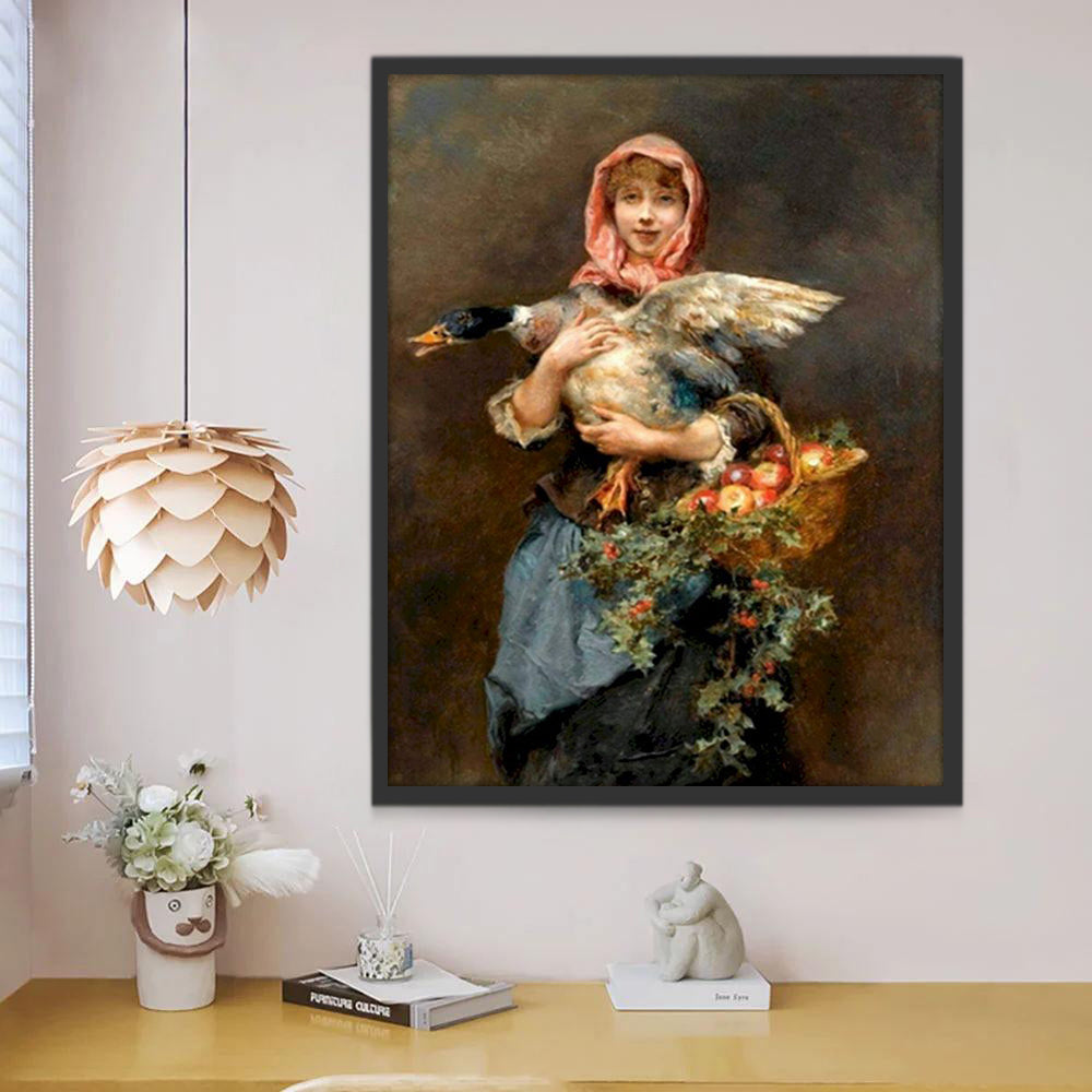 Femme et Canard Peinture par Numéros