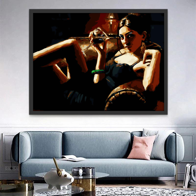 Femme et cocktail Peinture par Numéros