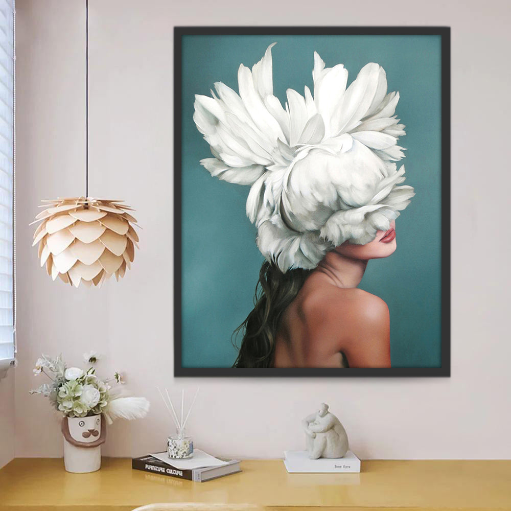 Femme et Fleur Peinture par Numéros