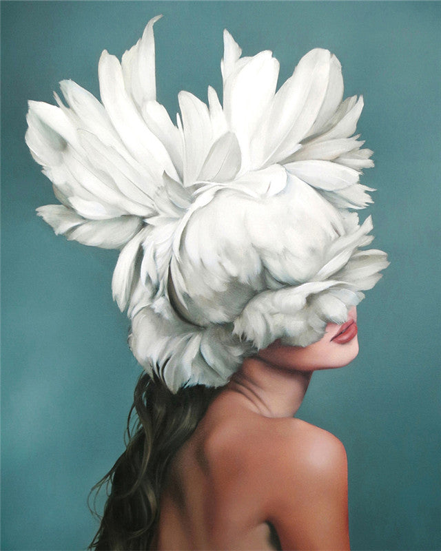 Femme et Fleur Peinture par Numéros