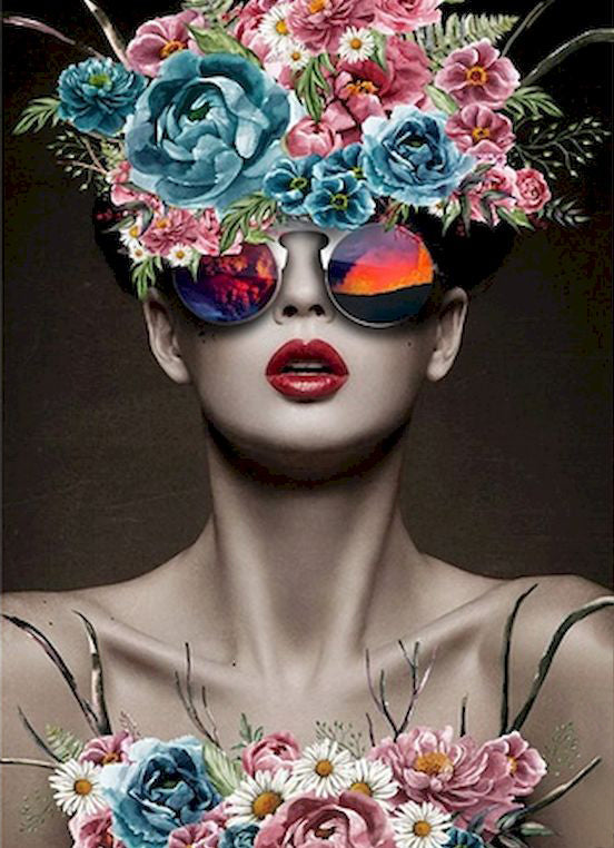 Femme et Fleurs Peinture par Numéros