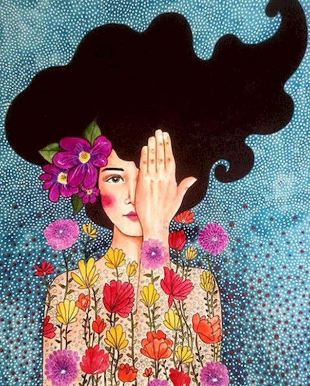 Femme et Fleurs Peinture par Numéros