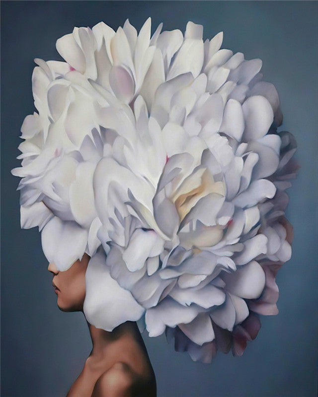 Femme et Fleurs Vivantes Peinture par Numéros