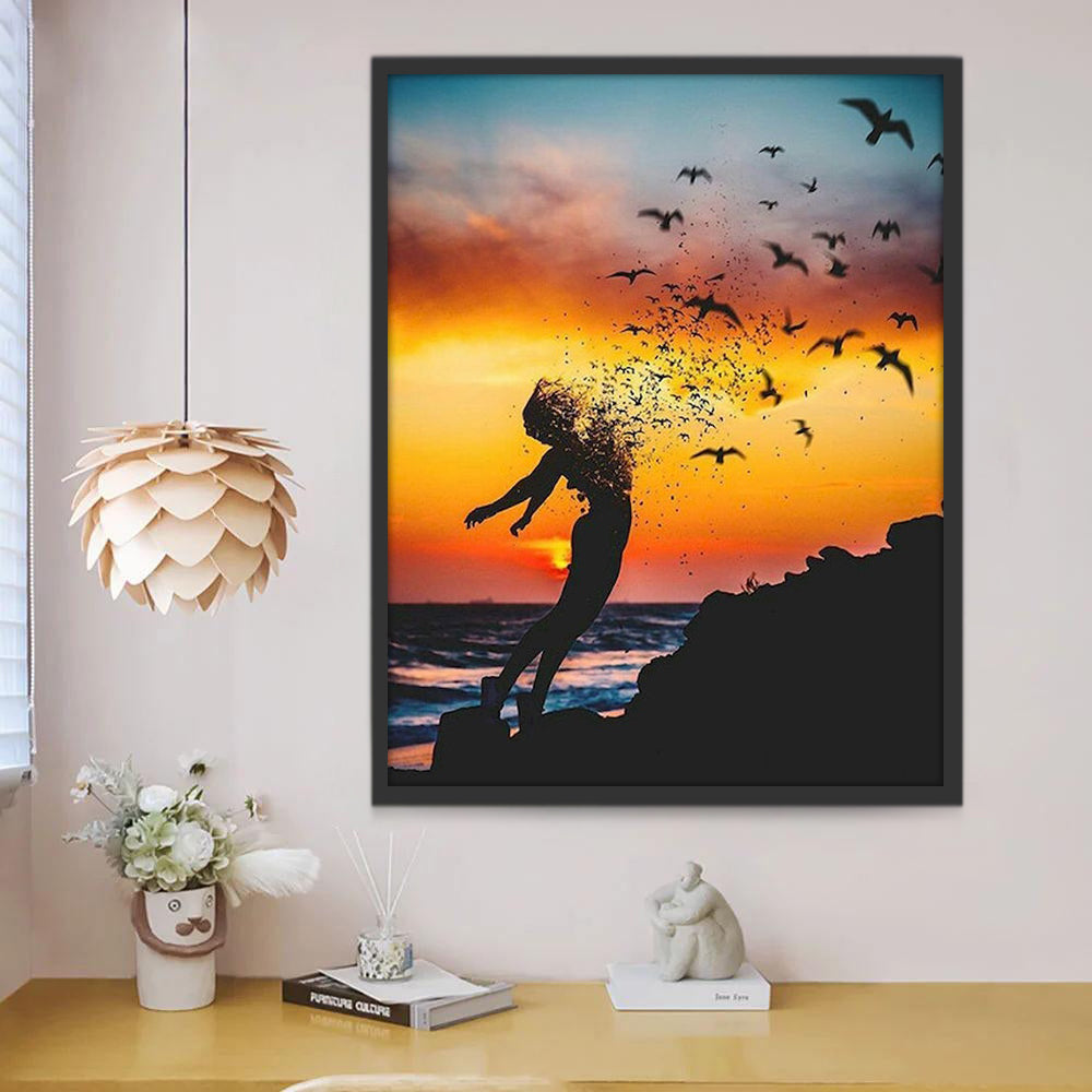 Femme et Mer Peinture par Numéros