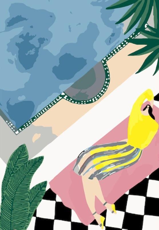 Femme et Piscine Peinture par Numéros