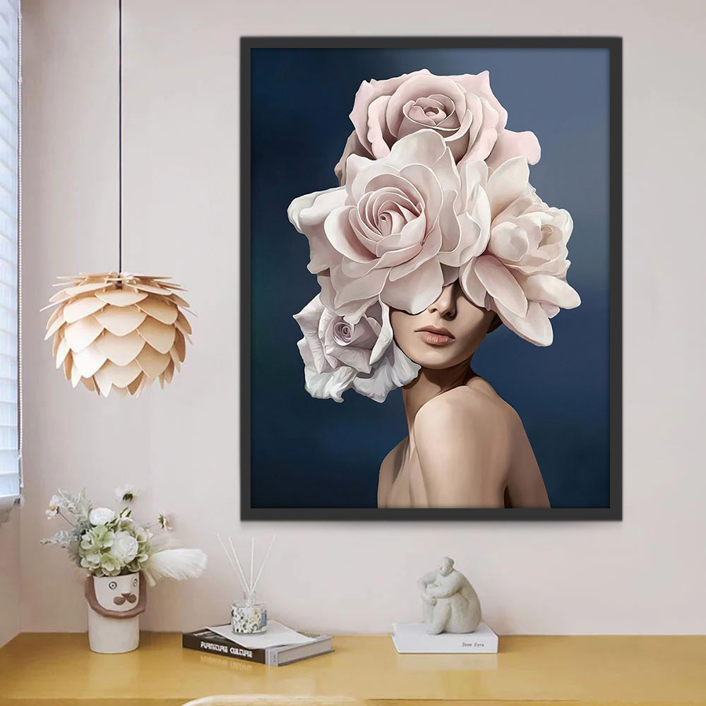 Femme et Pivoines Vivaces Peinture par Numéros