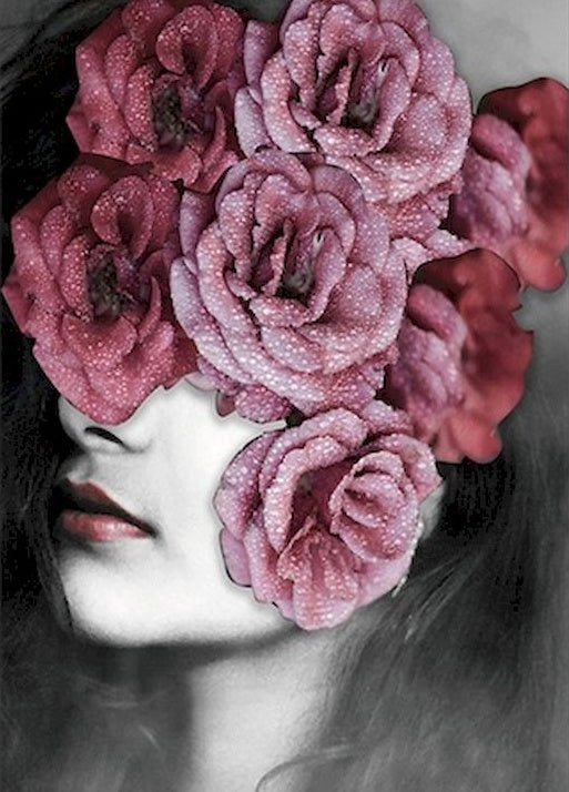 Femme et Roses Peinture par Numéros
