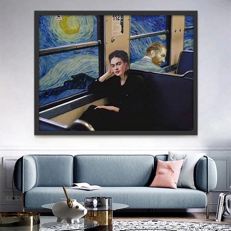 Femme et Van Gogh Peinture par Numéros