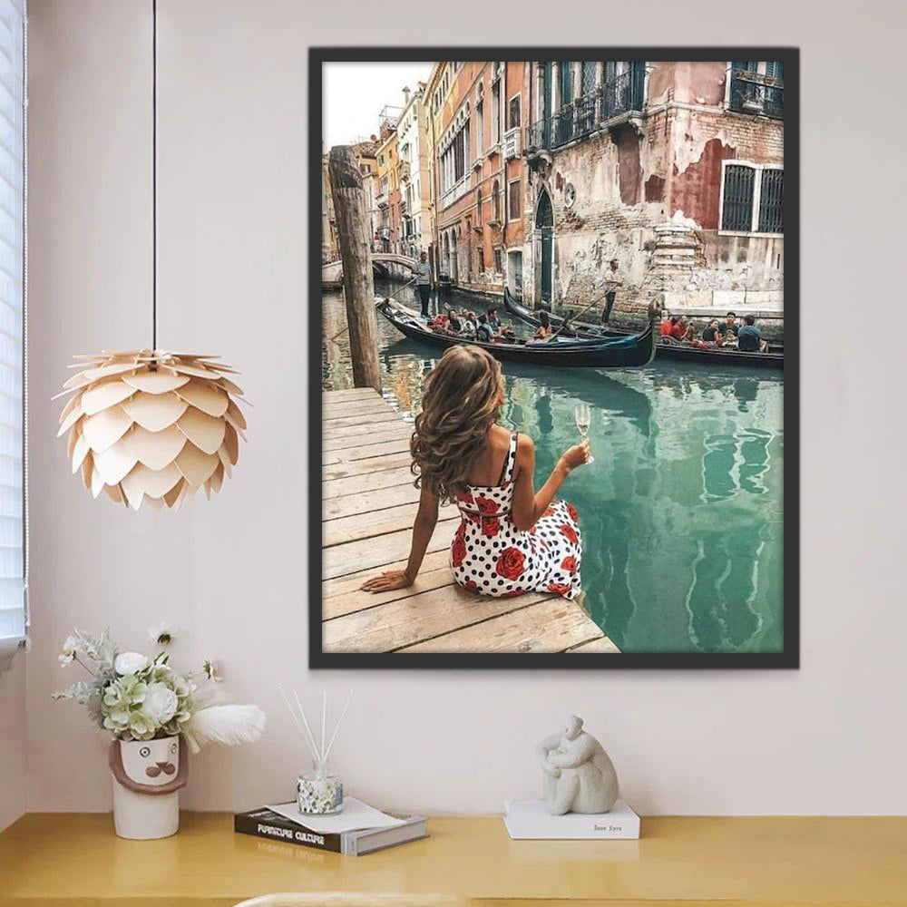 Femme et Venise Peinture par Numéros