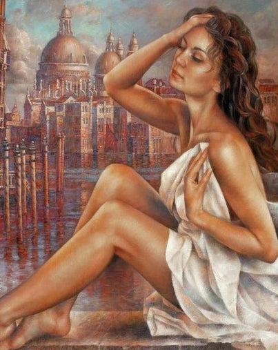 Femme et Venise Peinture par Numéros