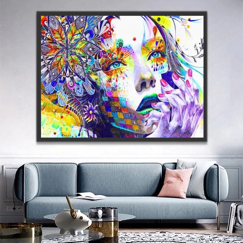Femme Fleur Peinture par Numéros