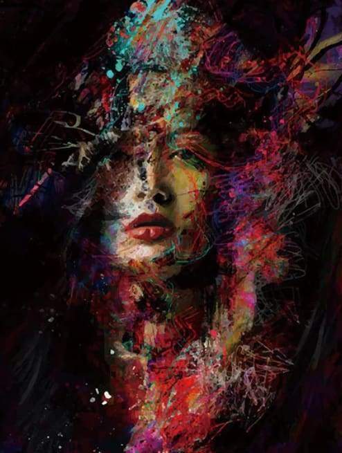Femme Multicolore Peinture par Numéros