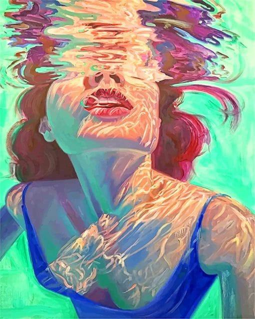 Femme nageuse Peinture par Numéros
