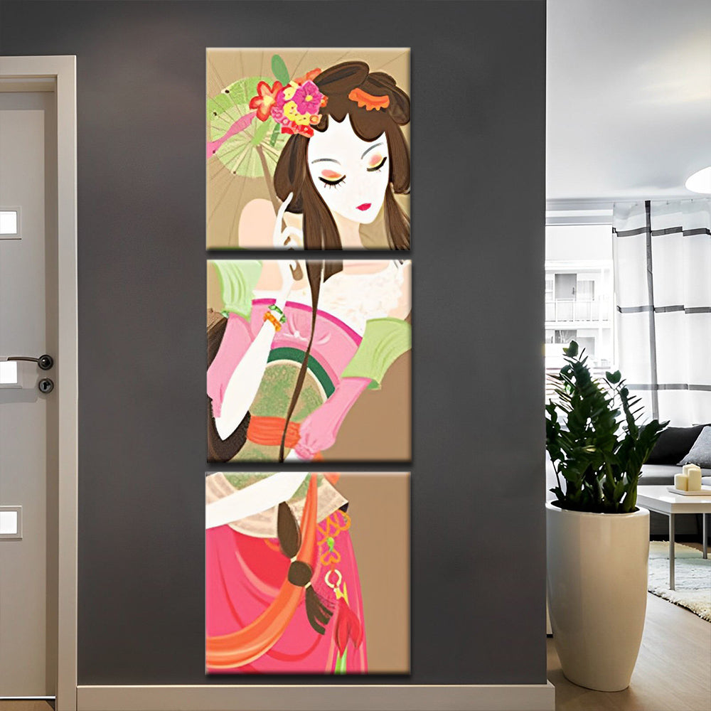 Femme Orientale Magnifique 3 Partie Peinture par Numéros